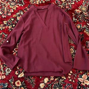 Burgundy long sleeve blouse size Medium
